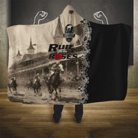 Kentucky Run For The Rose Hooded Blanket Beige Rose Floral