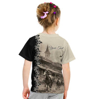 Personalized Kentucky Run For The Rose Kid T Shirt Beige Rose Floral