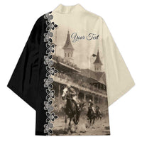 Personalized Kentucky Run For The Rose Kimono Beige Rose Floral