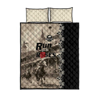 Kentucky Run For The Rose Quilt Bed Set Beige Rose Floral