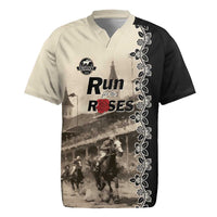 Personalized Kentucky Run For The Rose Rugby Jersey Beige Rose Floral