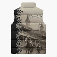 Personalized Kentucky Run For The Rose Sleeveless Puffer Jacket Beige Rose Floral