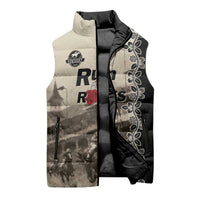 Personalized Kentucky Run For The Rose Sleeveless Puffer Jacket Beige Rose Floral