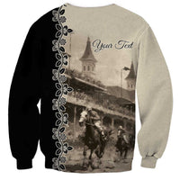 Personalized Kentucky Run For The Rose Sweatshirt Beige Rose Floral