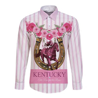 Personalized Kentucky Horse Racing Long Sleeve Button Shirt Run For The Rose