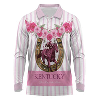 Personalized Kentucky Horse Racing Long Sleeve Polo Shirt Run For The Rose