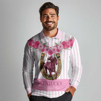 Personalized Kentucky Horse Racing Long Sleeve Polo Shirt Run For The Rose