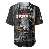 Custom Baseball Japan Samurai Baseball Jersey Black Grunge Vintage