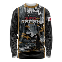 Custom Baseball Japan Samurai Long Sleeve Shirt Black Grunge Vintage