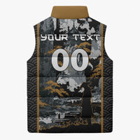 Custom Baseball Japan Samurai Sleeveless Puffer Jacket Black Grunge Vintage
