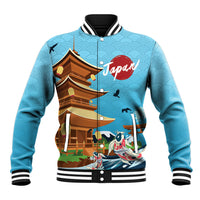 Japan Land Of The Rising Sun Baseball Jacket Japanese Pagoda Koi Fish