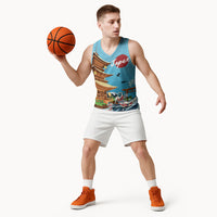 Japan Land Of The Rising Sun Basketball Jersey Japanese Pagoda Koi Fish