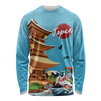 Japan Land Of The Rising Sun Long Sleeve Shirt Japanese Pagoda Koi Fish