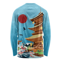 Japan Land Of The Rising Sun Long Sleeve Shirt Japanese Pagoda Koi Fish