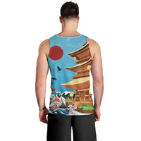 Japan Land Of The Rising Sun Men Tank Top Japanese Pagoda Koi Fish