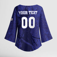 Custom Japan Samurai Blue 2026 Football Kimono Sleeve Blouse Go Champion