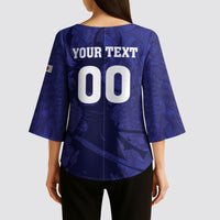 Custom Japan Samurai Blue 2026 Football Kimono Sleeve Blouse Go Champion