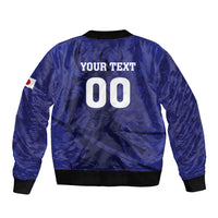 Custom Japan Samurai Blue 2026 Football Sleeve Zip Bomber Jacket Go Champion