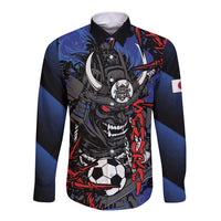 Personalised Japan Samurai 2026 Football Long Sleeve Button Shirt Come To Fight