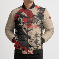 Personalised Japan Samurai Vintage Bomber Puffer Jacket Honor Defines Strength