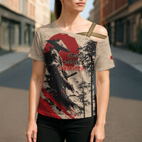 Personalised Japan Samurai Vintage Cross Shoulder Shirt Honor Defines Strength