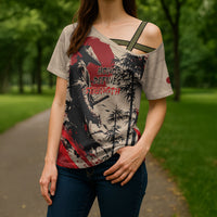 Personalised Japan Samurai Vintage Cross Shoulder Shirt Honor Defines Strength