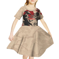 Personalised Japan Samurai Vintage Kid Short Sleeve Dress Honor Defines Strength