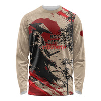 Personalised Japan Samurai Vintage Long Sleeve Shirt Honor Defines Strength