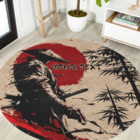 Personalised Japan Samurai Vintage Round Carpet Honor Defines Strength