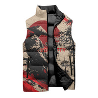Personalised Japan Samurai Vintage Sleeveless Puffer Jacket Honor Defines Strength