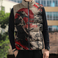 Personalised Japan Samurai Vintage Sleeveless Puffer Jacket Honor Defines Strength