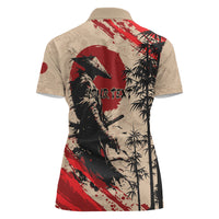Personalised Japan Samurai Vintage Women Polo Shirt Honor Defines Strength