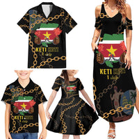 Suriname Keti Koti Family Matching Summer Maxi Dress and Hawaiian Shirt Kettingsnijden Prisiri Manspasi - Wonder Print Shop