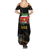 Suriname Keti Koti Family Matching Summer Maxi Dress and Hawaiian Shirt Kettingsnijden Prisiri Manspasi - Wonder Print Shop