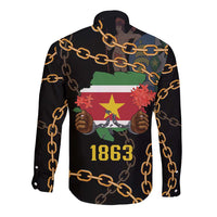 Suriname Keti Koti Long Sleeve Button Shirt Kettingsnijden Prisiri Manspasi - Wonder Print Shop