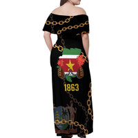 Suriname Keti Koti Off Shoulder Maxi Dress Kettingsnijden Prisiri Manspasi - Wonder Print Shop