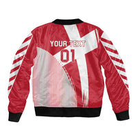 Custom Danmark 2024 Football Bomber Jacket We are Red We are White We are Danish Dynamite - Wonder Print Shop