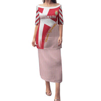 Custom Danmark 2024 Football Family Matching Puletasi and Hawaiian Shirt We are Red We are White We are Danish Dynamite - Wonder Print Shop