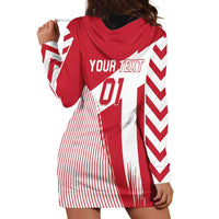 Custom Danmark 2024 Football Hoodie Dress We are Red We are White We are Danish Dynamite - Wonder Print Shop