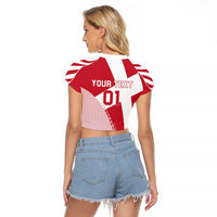 Custom Danmark 2024 Football Raglan Cropped T Shirt We are Red We are White We are Danish Dynamite - Wonder Print Shop