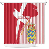 Danmark 2024 Football Shower Curtain We are Red We are White We are Danish Dynamite