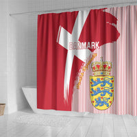 Danmark 2024 Football Shower Curtain We are Red We are White We are Danish Dynamite