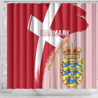 Danmark 2024 Football Shower Curtain We are Red We are White We are Danish Dynamite