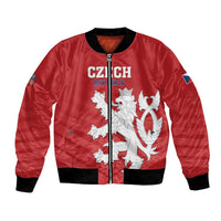Custom Czech Republic 2024 Football Bomber Jacket Jeden Tym Jeden Cil Czechia - Wonder Print Shop
