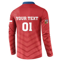Custom Czech Republic 2024 Football Button Sweatshirt Jeden Tym Jeden Cil Czechia - Wonder Print Shop