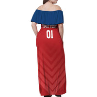 Custom Czech Republic 2024 Football Family Matching Off Shoulder Maxi Dress and Hawaiian Shirt Jeden Tym Jeden Cil Czechia - Wonder Print Shop