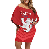 Custom Czech Republic 2024 Football Family Matching Off Shoulder Short Dress and Hawaiian Shirt Jeden Tym Jeden Cil Czechia - Wonder Print Shop