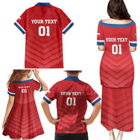 Custom Czech Republic 2024 Football Family Matching Puletasi and Hawaiian Shirt Jeden Tym Jeden Cil Czechia - Wonder Print Shop