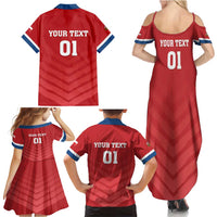 Custom Czech Republic 2024 Football Family Matching Summer Maxi Dress and Hawaiian Shirt Jeden Tym Jeden Cil Czechia - Wonder Print Shop