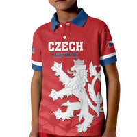 Custom Czech Republic 2024 Football Kid Polo Shirt Jeden Tym Jeden Cil Czechia - Wonder Print Shop